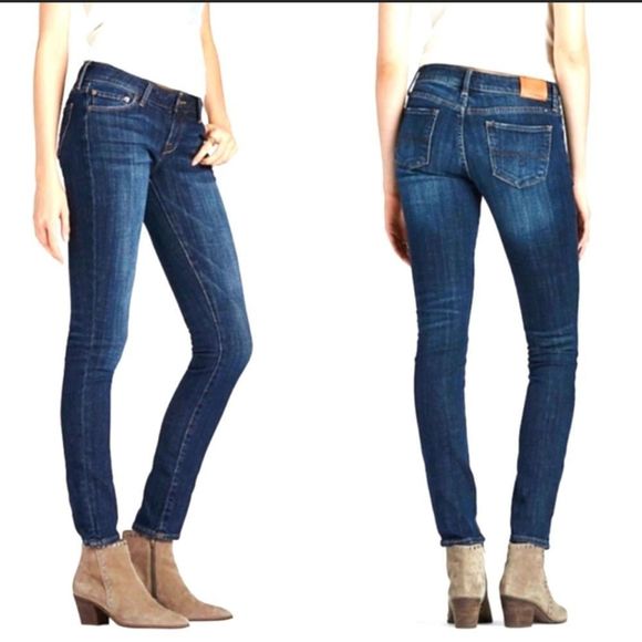 Lucky Brand Denim - Lucky Brand Lolita Dark Wash Distressed Skinny Jeans SZ 24 Pre Loved Condition